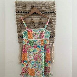 Vintage 90s y2k Lilly Pulitzer PatchWork Multicolor Dress
